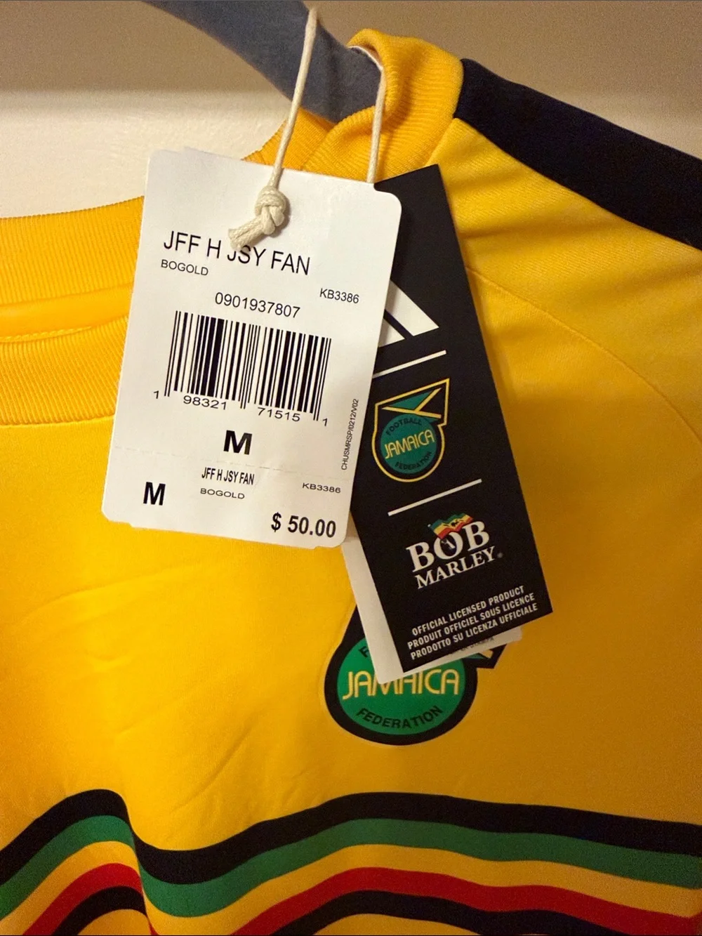 2026 Authentic Adidas Yellow Jamaica Stripe Bob Marley edition Soccer Jersey